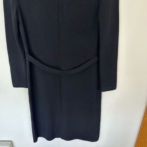 St. John Collection Women’s Black Mock Neck Santana Knit Midi Length Long Sleeve - Picture 9 of 12